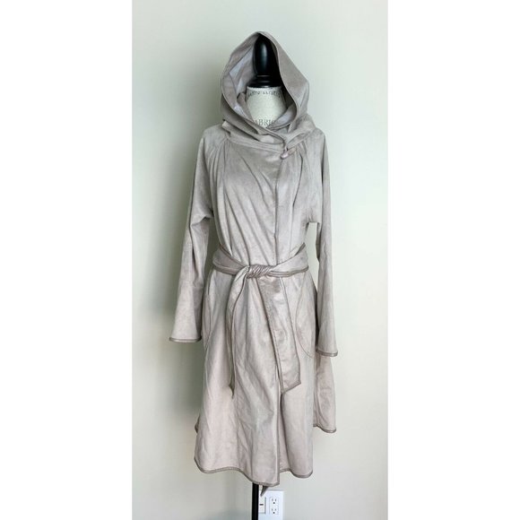 Mycra Pac Life Faux Leather Suede Belted Trench